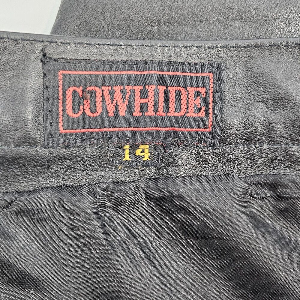 Vanguard Leather of America Women Side Lace Up Motorcycle Biker Cowhide Pants 14 - Picture 4 of 8